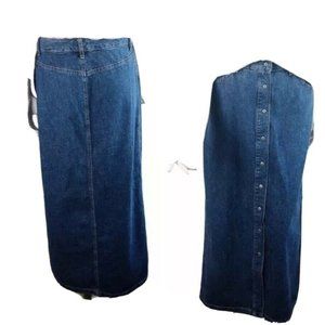 GAP Women's size 8 Blue Jean Maxi Denim Modest Skirt Cotton Pockets